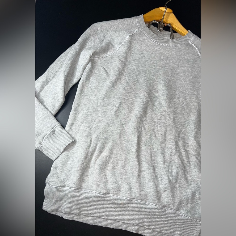Aerie Grey Crewneck Distressed Sweatshirt Size XS EUC